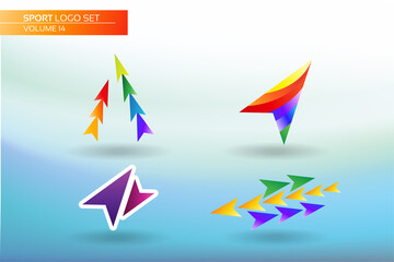 Abstract Sport Arrow Logo Set Template