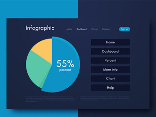 Vector graphics infographics with six options. Template for creating mobile applications, workflow layout, diagram, banner, web design, business reports with 6 steps.