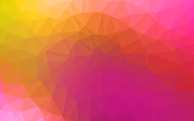 Light Pink, Yellow vector shining triangular pattern.