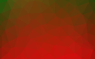 Light Green, Red vector shining triangular pattern.