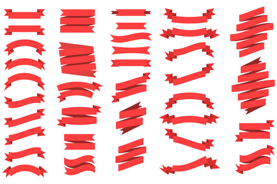 vector set of  ribbons on white