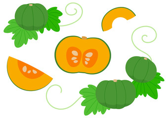 カボチャのフレームイラストセット