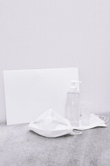 Hand sanitizer gel and spray. hygiene corona virus protection.