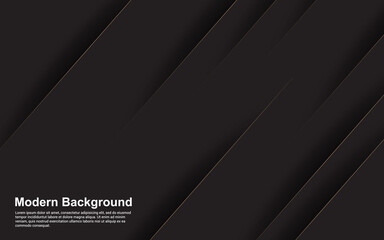 Illustration vector graphic of abstract background black with brown line modern