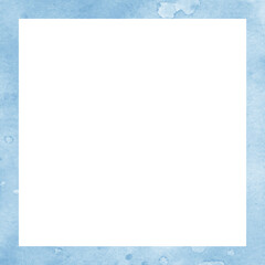 Beautiful Watercolor Texture Square Frame For Photo Or Text Art Scrapbook Colors Birthday. Isolated Frame On A White Background, Illustration.