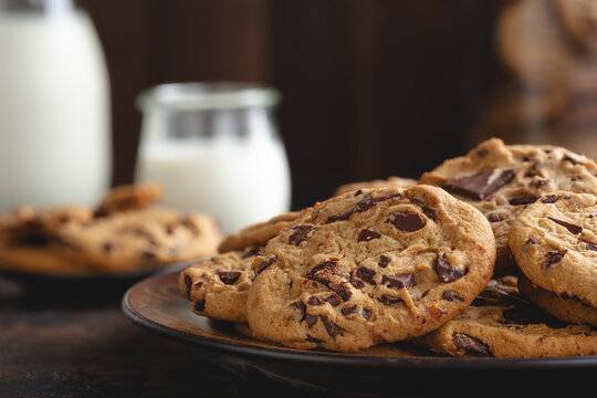 Chocolate Chip Cookies on a Plate