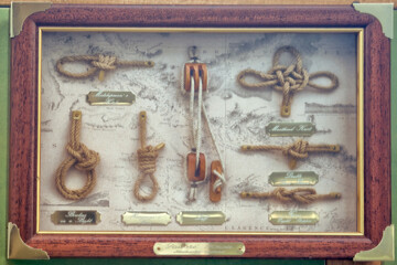 Map with nautical nodes on the wall - Moscow, Russia, July 31, 2020