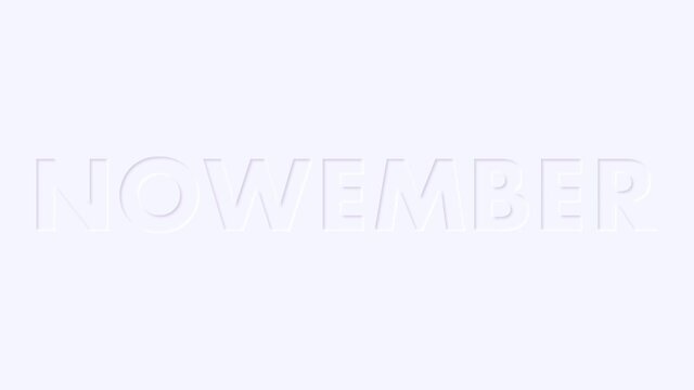 neumorphism button with the word "nowember" turns on and off. 4к video animation