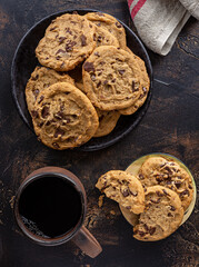 Chocolate Chip Cookies on a Plate