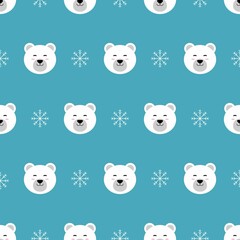 illustration vector graphic of cute polar bear with snowflakes