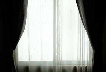 white see through sheer window curtain. transparent fabric
