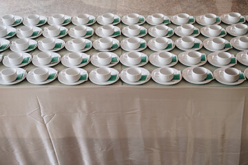coffee cup for wedding banquet conference seminar catering event. tea coffee break service