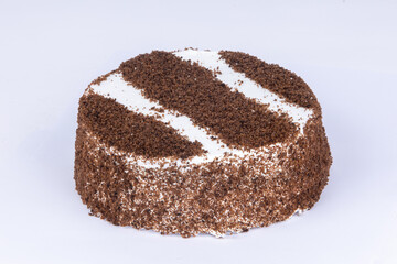 delicious fresh honey cake on a white background