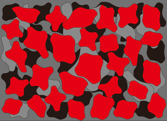 赤と黒とグレーのコンポジション