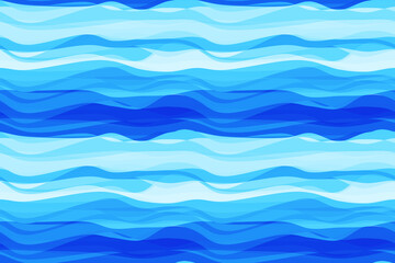 Abstract seamless background of intertwining waves in blue tones. Suitable for printing wraps or fabrics.