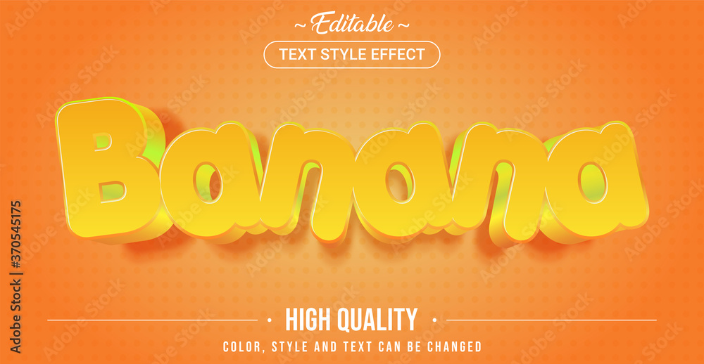Poster Editable text style effect - Banana theme style.