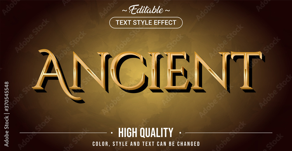 Poster Editable text style effect - Ancient theme style.