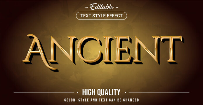 Editable text style effect - Ancient theme style.