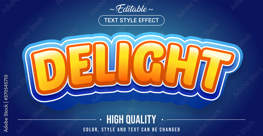 Aufkleber Editable text style effect - Delight theme style.