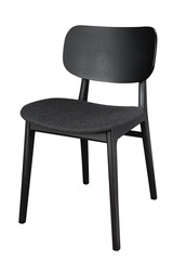Classic black chair with black textile seat - 370545786