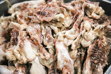 chicken processing in plant factory. poultry production in food industry