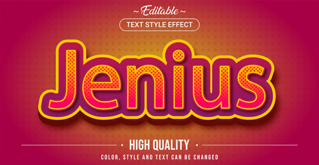 Editable text style effect - Jenius theme style.