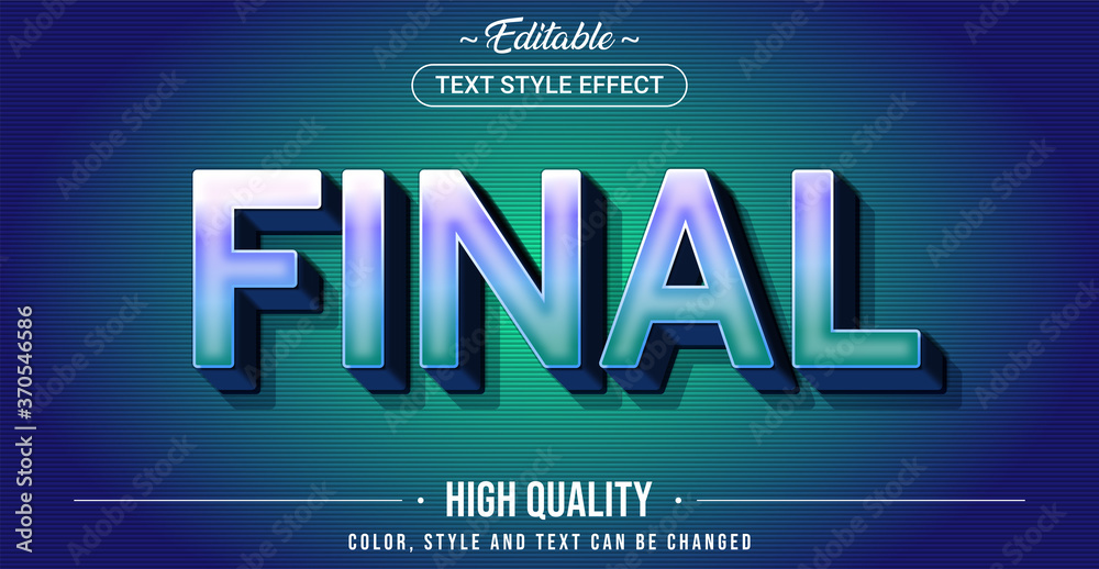 Poster Editable text style effect - Final theme style.