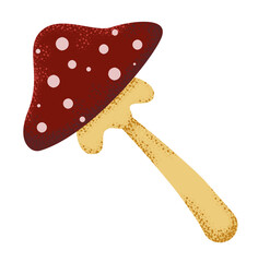 Vector illustration of an inedible mushroom in cartoon style. Concept of food, vegetarianism, autumn, seasonality. Can be used for fabric, books, textiles, web, Wallpaper