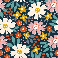 Foto op Canvas Seamless floral background in vector © rosypatterns