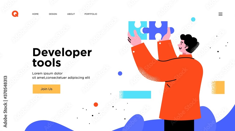 Wall mural presentation slide template or landing page website design. business concept illustrations. modern f