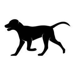 Dog Silhouette on White Background. Isolated Vector Animal Template for Logo Company, Icon, Symbol etc