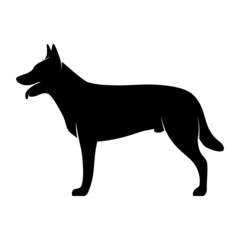 Dog Silhouette on White Background. Isolated Vector Animal Template for Logo Company, Icon, Symbol etc