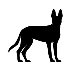 Dog Silhouette on White Background. Isolated Vector Animal Template for Logo Company, Icon, Symbol etc