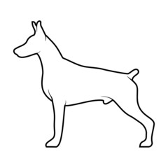 Dog Silhouette on White Background. Isolated Vector Animal Template for Logo Company, Icon, Symbol etc