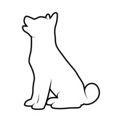 Dog Silhouette on White Background. Isolated Vector Animal Template for Logo Company, Icon, Symbol etc