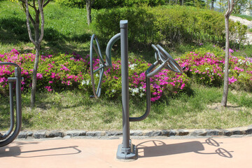 Fototapeta premium Exercise equipment in public park