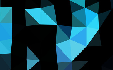 Dark BLUE vector polygonal background.