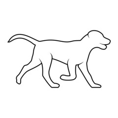 Dog Silhouette on White Background. Isolated Vector Animal Template for Logo Company, Icon, Symbol etc