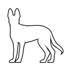 Dog Silhouette on White Background. Isolated Vector Animal Template for Logo Company, Icon, Symbol etc