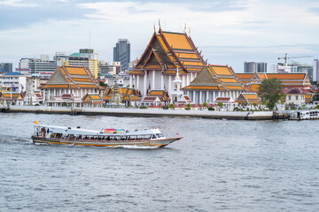 BANGKOK - AUG 6, 2020 :  Wat Kalayanamitr Varamahavihara is a Buddhist temple in Bangkok, Thailand....