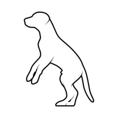 Dog Silhouette on White Background. Isolated Vector Animal Template for Logo Company, Icon, Symbol etc
