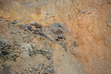 Quarry extraction of silicon. Minerals. Stone texture