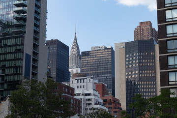 Fototapeta na wymiar Manhattan Skyline Scene with a Variety of Skyscrapers in New York City