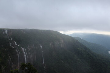 Water fall, Fog, Mountain