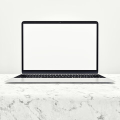 Mockup pack shot White blank screen Laptop for template design on white background 3d illustration © Aon Khanisorn