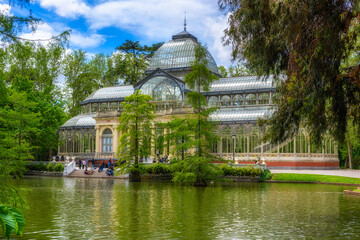 Crystal Palace (Palacio de cristal) in Retiro Park in Madrid, Spain
