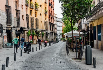 Deurstickers Old street in Madrid, Spain. Architecture and landmark of Madrid, postcard of Madrid. © Ekaterina Belova