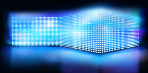 Obraz premium Large led projection screens. Light show on the stage. Colorful abstract background. Vector illustration.