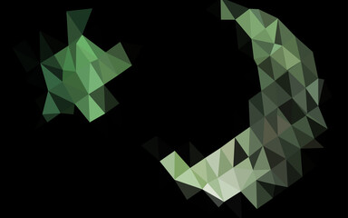 Dark Green vector abstract polygonal layout.