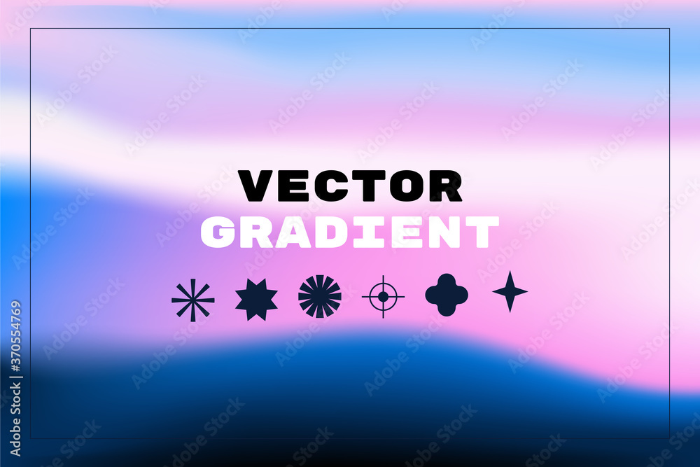 Poster vector abstract design template and illustration in trendy bright gradient colours with copy space f